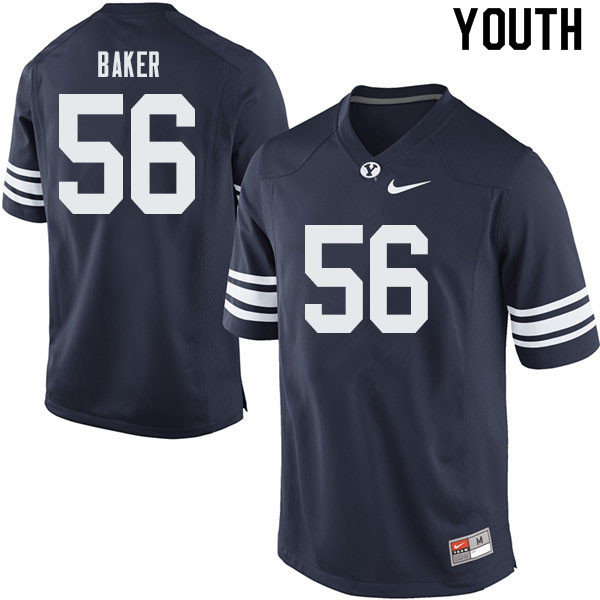 Youth #56 Tanner Baker BYU Cougars College Football Jerseys Sale-Navy - Click Image to Close